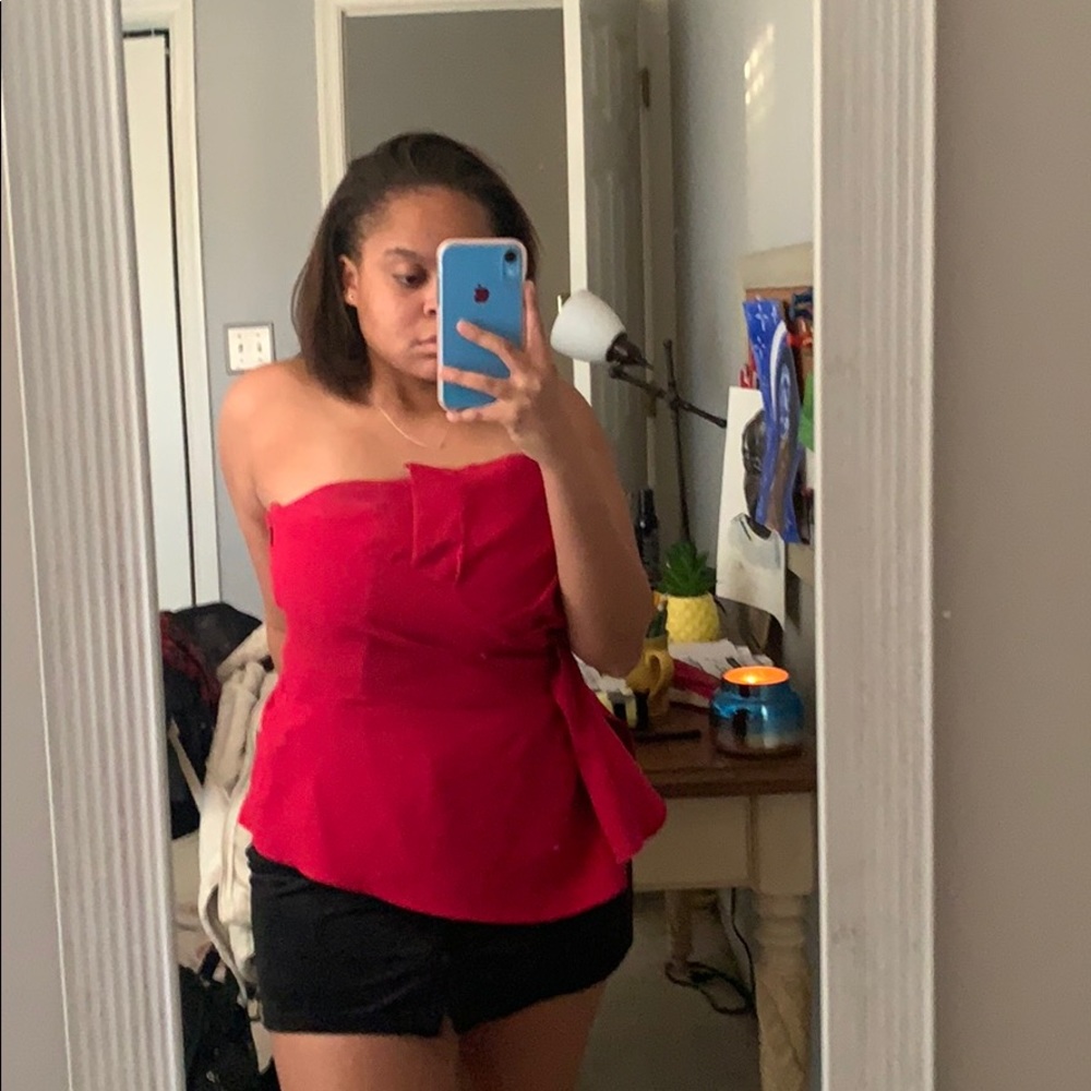 Strapless Pink Top